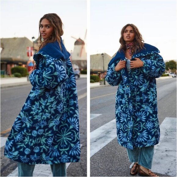 NWT FREE PEOPLE this love cardi coat in night sky combo Size XS - Picture 1 of 15